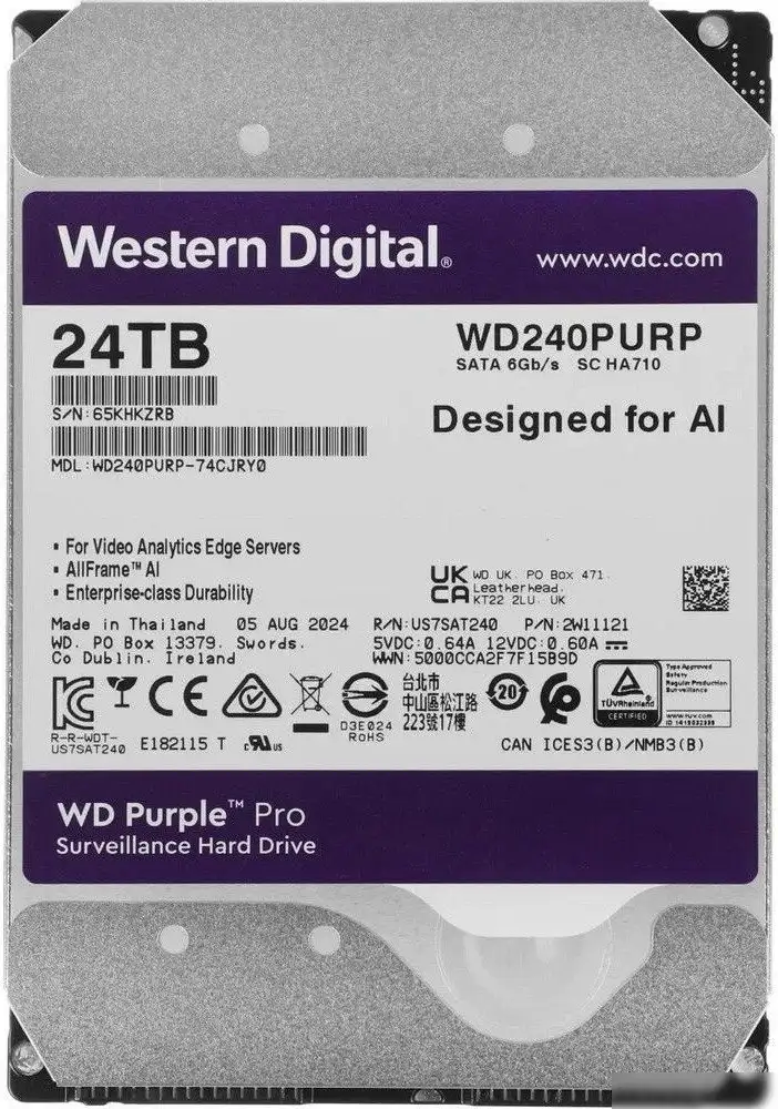 Жесткий диск WD Purple Pro 24TB WD240PURP – фото товара
