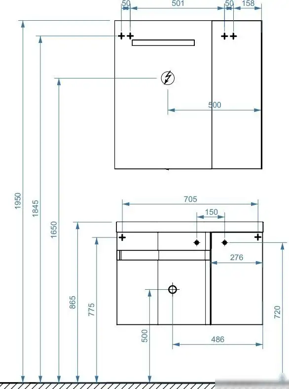 Belux Шкаф с зеркалом Токио В 80 Ш (1, белый глянцевый) – фото товара