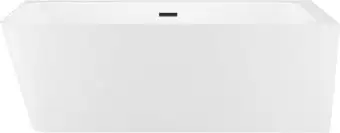 Ванна Wellsee Bromance 170x78 23160303R (пристенная ванна (правая) белый глянец, экран, ножки, сифон-автомат матовый черный) - изображение в каталоге