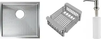 Кухонная мойка Schtoff Undermount Best Decor Silver 4545 + коландер KR-1 GREY + дозатор SD-1 SILVER - изображение в каталоге