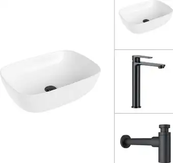 Умывальник Lauter 21493A + Moon 21СК8691BS с сифоном 21635B (черный матовый) - изображение в каталоге