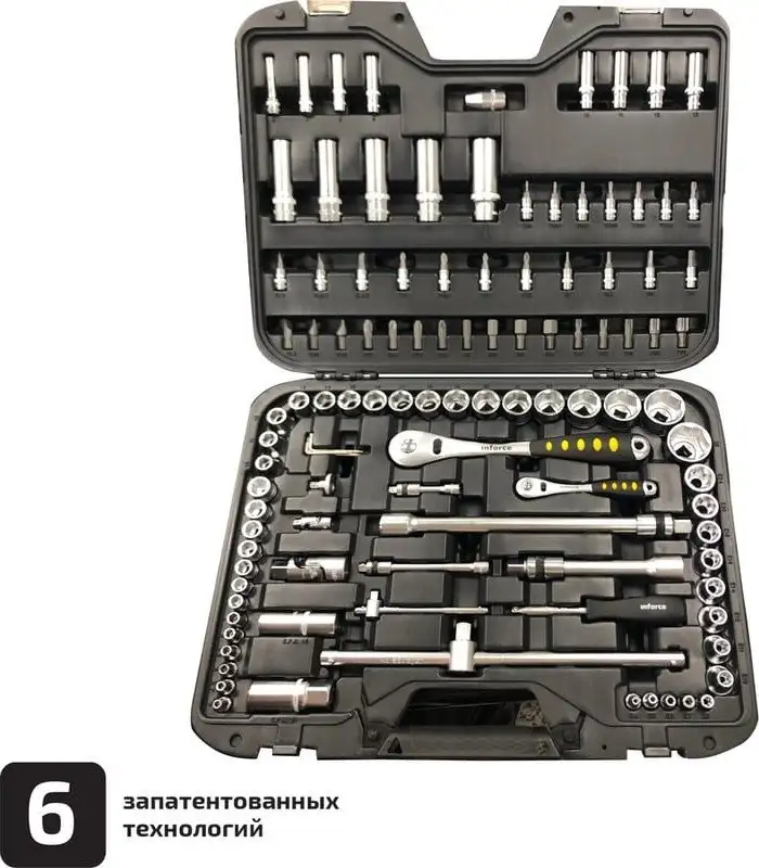 Набор трещотка с головками и битами Inforce 06-07-12 (108 предметов) – фото товара