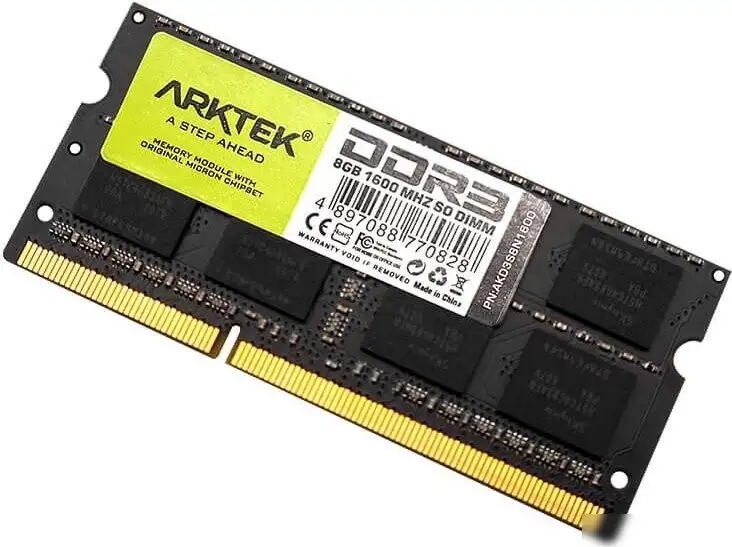 Оперативная память Arktek 8ГБ DDR3 SODIMM 1600 МГц AKD3S8N1600 – фото товара