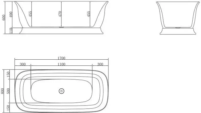 Ванна BelBagno BB400 170x80 - фото товара
