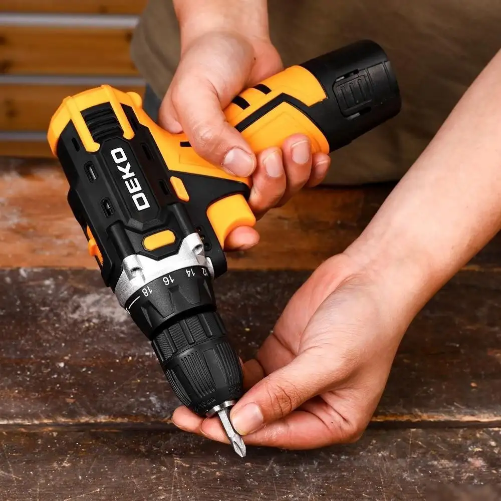 Дрель-шуруповерт Deko DKCD12V Set1 083-1022 (с 2-мя АКБ, кейс) – фото товара