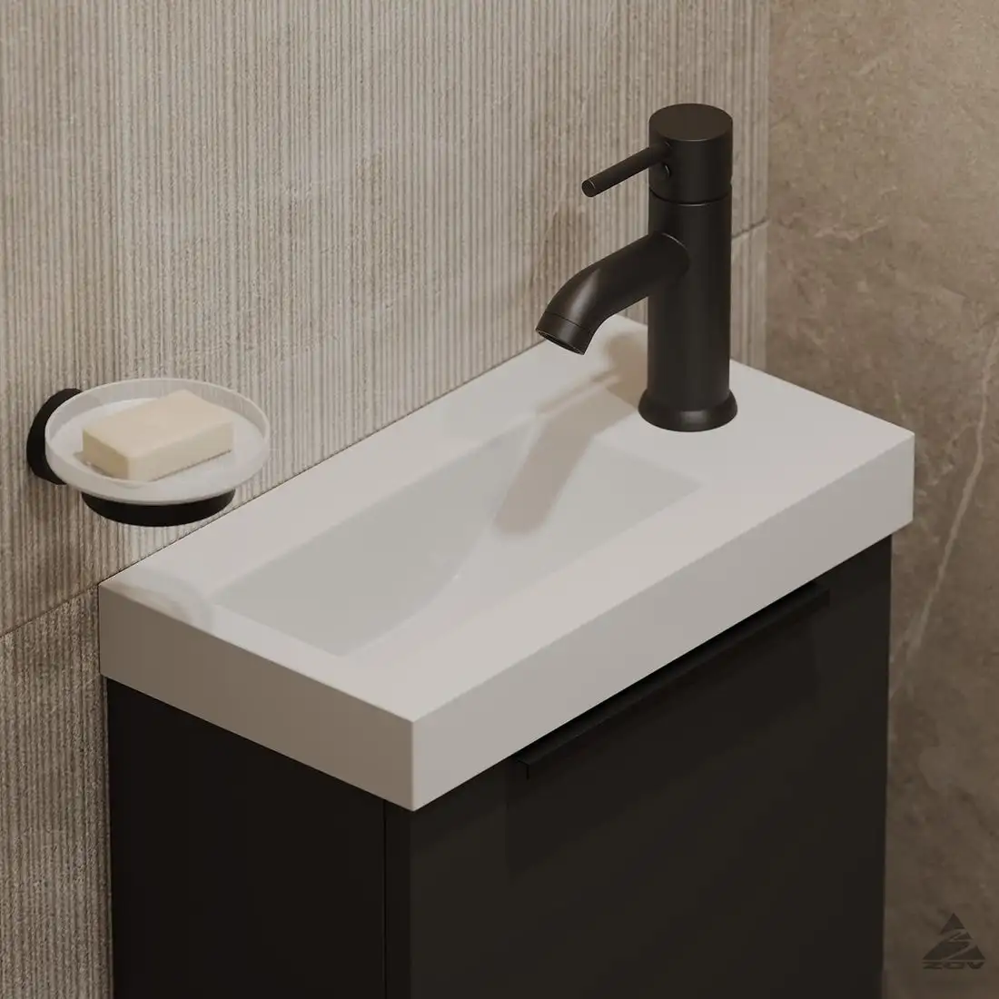 ЗОВ Тумба под умывальник Монови Слим 40 S40LG0LG7091B (антрацит) – фото товара