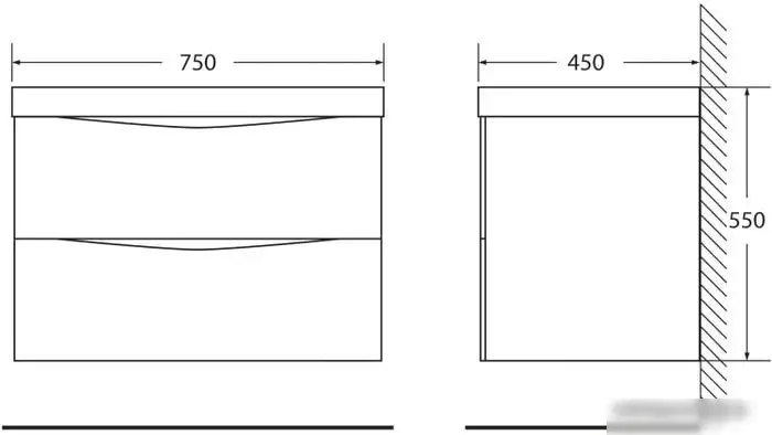 BelBagno Тумба под умывальник Marino-750-2C-SO-BO-P (bianco opaco) – фото товара