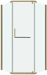 Душевой уголок Grossman Pragma 100x100x195 302.K33.03.1010.32.00 (золото сатин/прозрачное стекло) - изображение в каталоге
