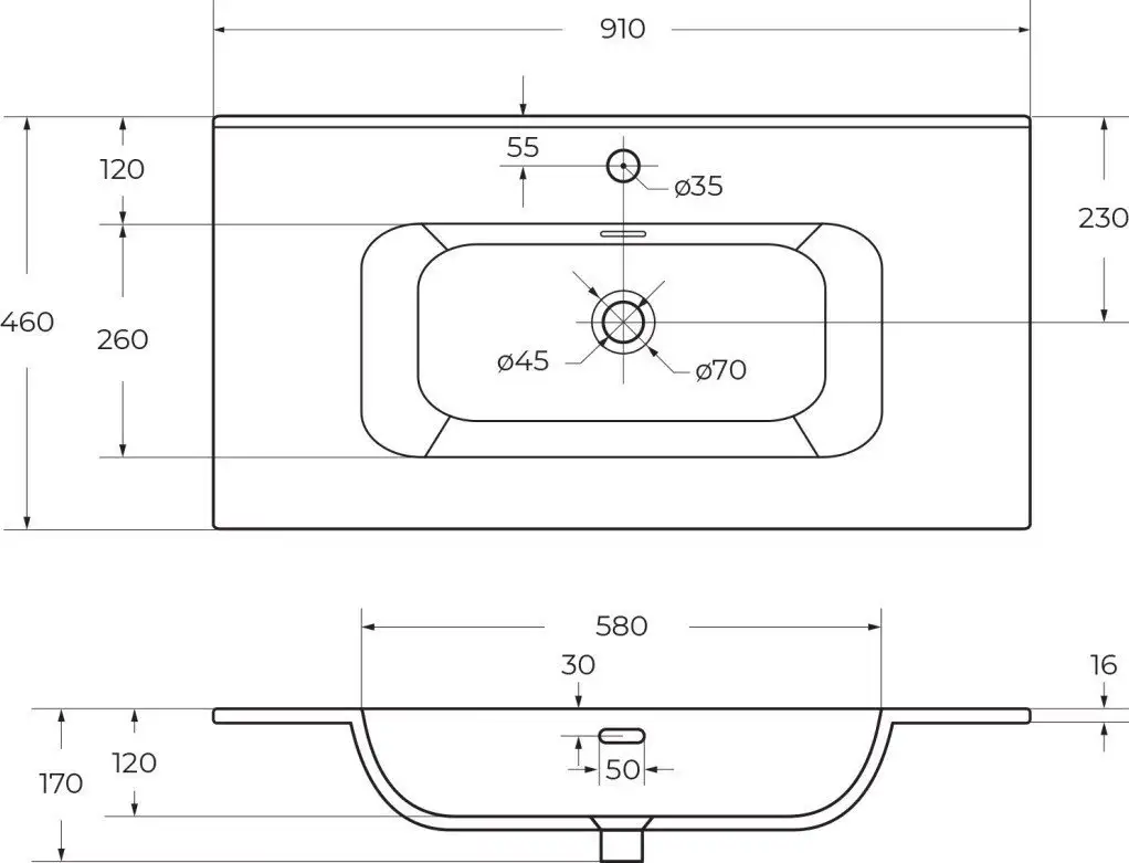 Умывальник Cezares CZR-8095-90 - фото товара