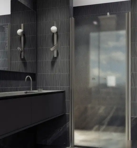 Душевая дверь MaybahGlass 198x99 MGD-445-5 (сатин стекло/хром матовый) - фото товара