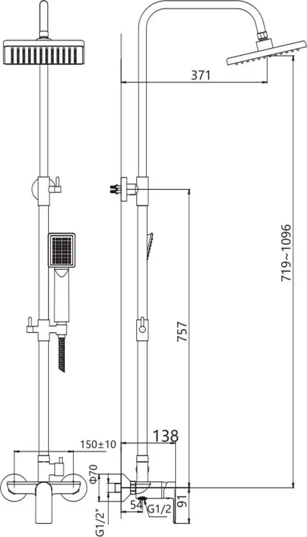 Душевая система Lauter Rain 21CK505С-S2124 - фото товара
