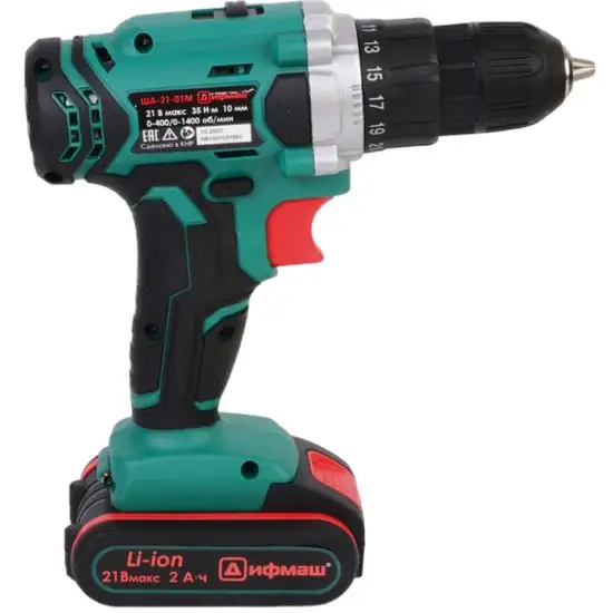 Дрель-шуруповерт Дифмаш ША-21-01М 01022421 (с 2-мя АКБ, кейс) – фото товара
