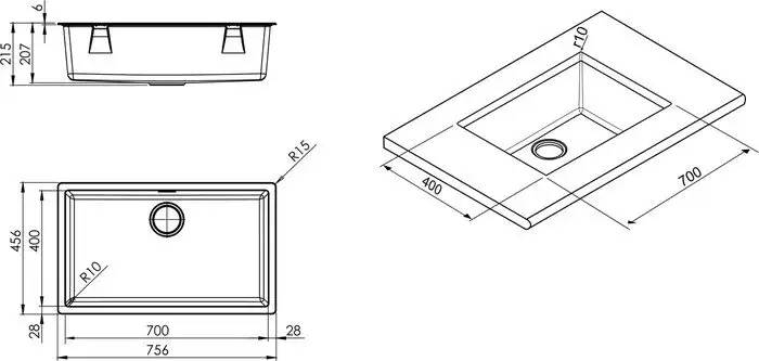 Кухонная мойка Smeg VZP76CT - фото товара