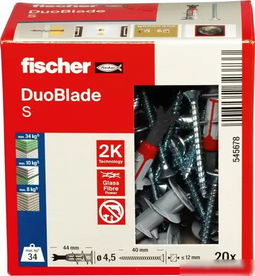 Дюбель-гвоздь Fischer DuoBlade S 545678 (20 шт) – фото товара