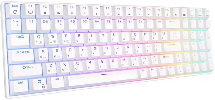 Клавиатура Royal Kludge RK100 RGB (белый, RK Red) – фото товара