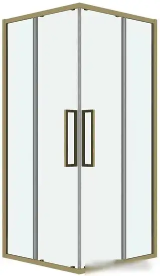 Душевой уголок Grossman Cosmo 80x80x195 300.K33.02.8080.32.00 (золото сатин/прозрачное стекло) - изображение в каталоге