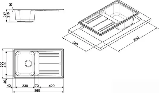 Кухонная мойка Smeg LZ861P - фото товара