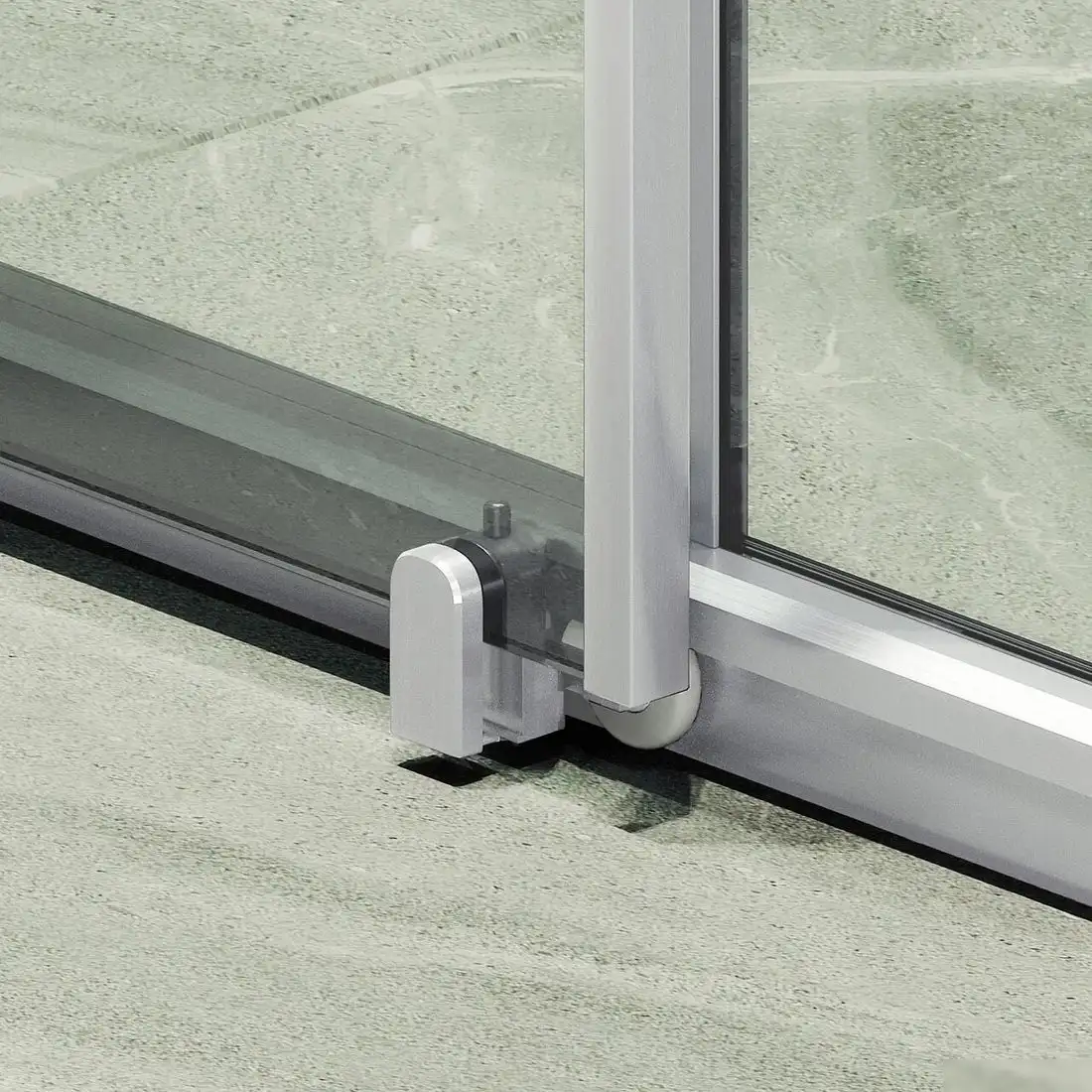 Душевая дверь MaybahGlass 195x150 MGD-1277-5 (бесцветное стекло/хром матовый) - фото товара