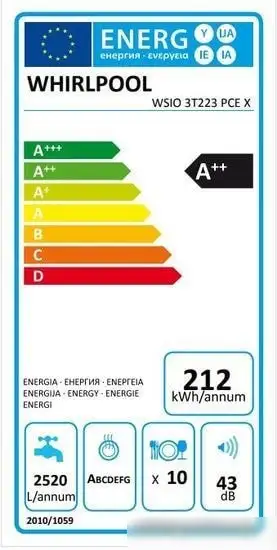 Посудомоечная машина Whirlpool WSIO 3T223 PCE X - фото товара