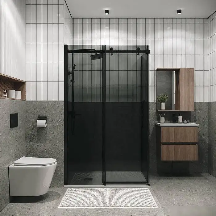 Душевой уголок Grossman Classic 100x80x195 120.K33.04.1080.21.10 (черный матовый/тонированно стекло) - фото товара