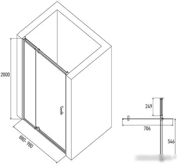 Душевая дверь Alex Baitler AB74B90 - фото товара