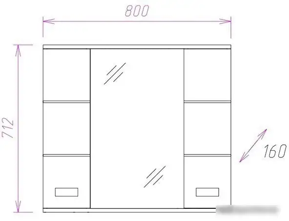 Мебель для ванных комнат Onika Шкаф с зеркалом Балтика 80.01 208024 – фото товара