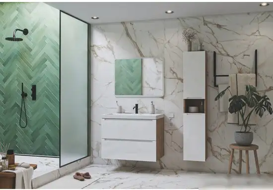 ЗОВ Шкаф-пенал Дион 150 DP150LHO0M9003GKV5 (белый глянец/дуб) – фото товара