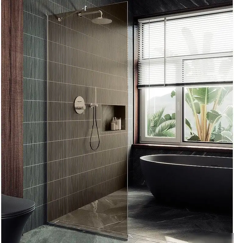 Душевая стенка MaybahGlass 119x195 MGD-684-4у (бронзовое стекло/хром глянцевый) - фото товара