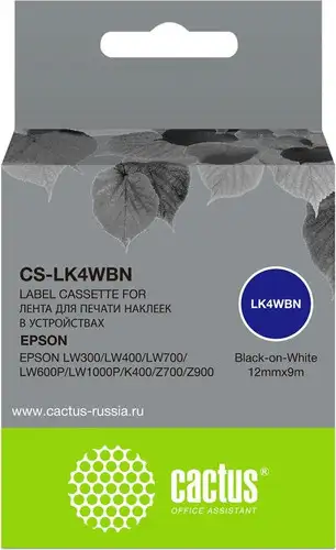 Картридж CACTUS CS-LK4WBN (аналог Epson LK4WBN) – изображение в каталоге