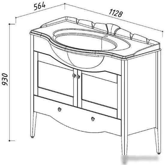 Мебель для ванных комнат Belux Тумба с умывальником Афины Н105-01 (30 серый матовый) – фото товара