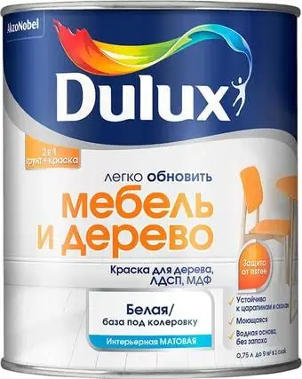 Краска Dulux Мебель и Дерево 2 л BW (белый)