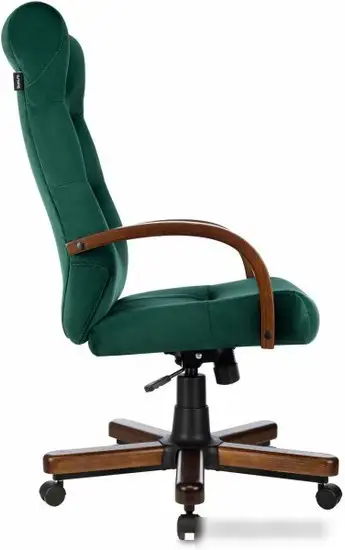 Офисное кресло Бюрократ T-9928WALNUT Fabric (зеленый Italia Green/дерево) – фото товара