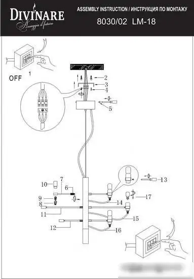 Подвесная люстра Divinare 8030/02 LM-18 – фото товара