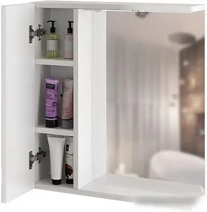 Mixline Шкаф с зеркалом Квадро 55 L 551700 (с подсветкой) – фото товара