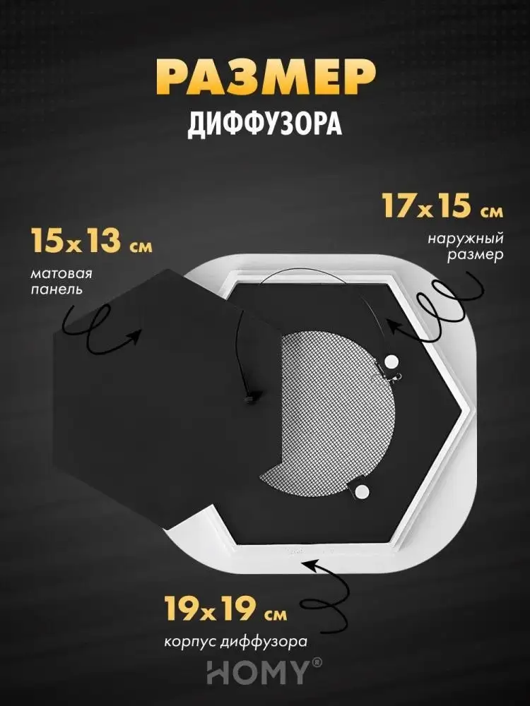 Вентиляционная решетка HOMY AIR гексагон AH100BS 17x15 (черная) – фото товара