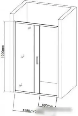 Душевая дверь Aquanet SD-1400A 140 (прозрачное стекло) - фото товара