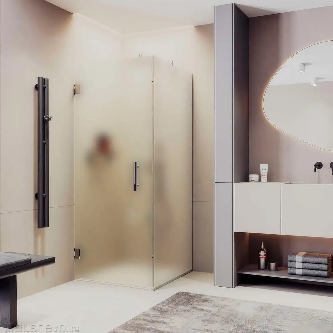 Душевой уголок MaybahGlass MGY-1306-4 (сатин стекло/хром глянцевый) - фото товара