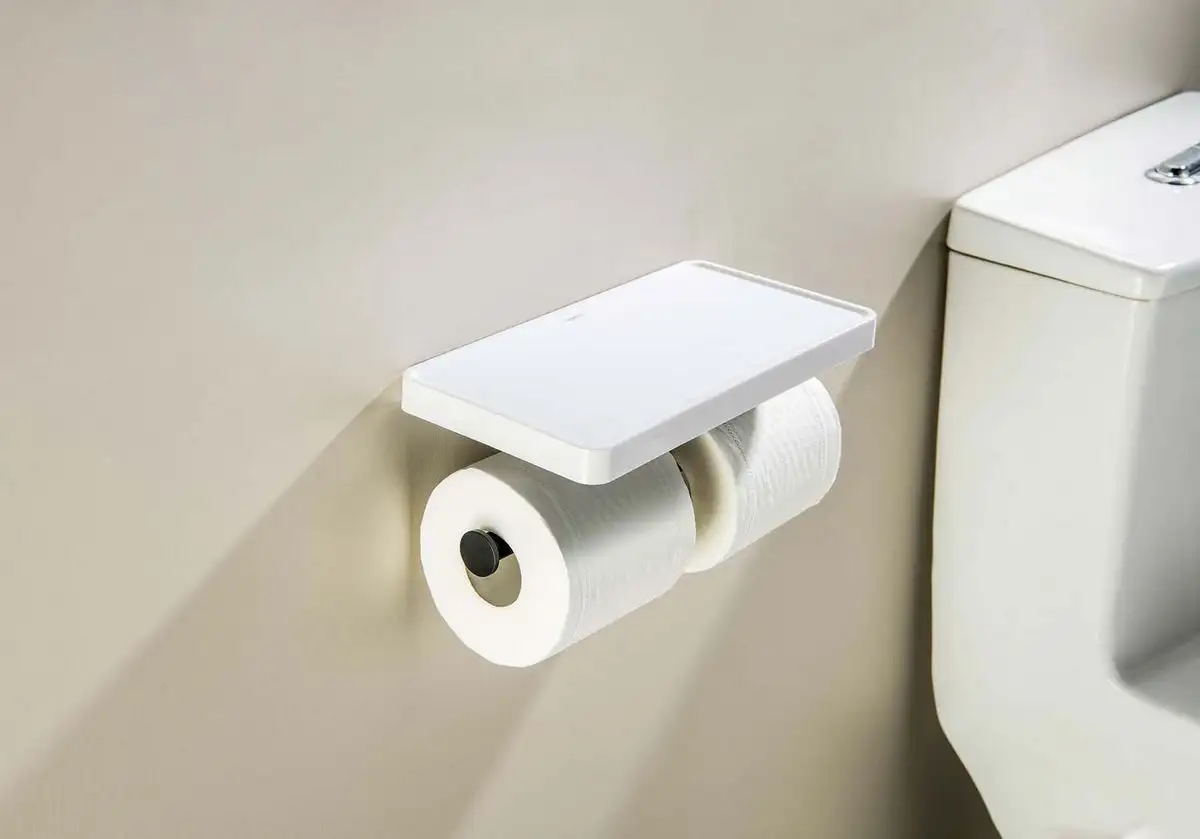 Держатель для туалетной бумаги Aquatek Европа AQ4919MB (с полкой, черный матовый) – фото товара