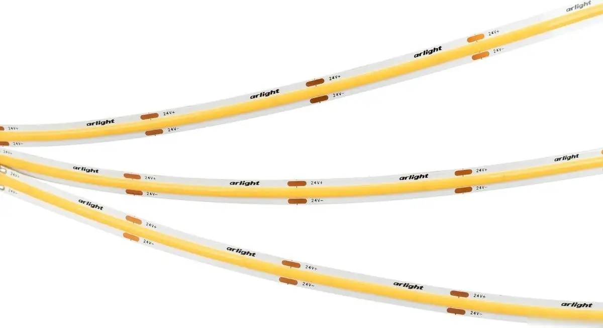 Светодиодная лента COB Arlight 8W/m 480Led/m CSP теплый белый 5M COB-X480-8mm 24V Warm3500 044575 – фото товара