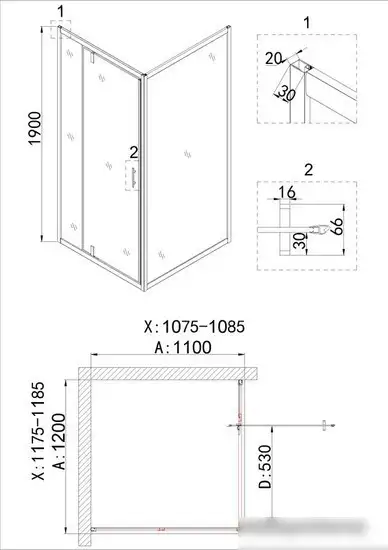 Душевой уголок Niagara NG-43-12AG-A110G 120x110x190 - фото товара