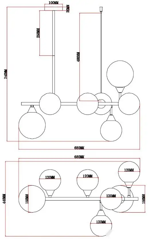 Подвесная люстра Moderli Molecule V10842-7P – фото товара