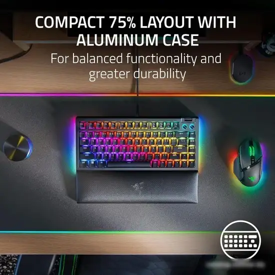 Клавиатура Razer BlackWidow V4 75% (черный, нет кириллицы) – фото товара