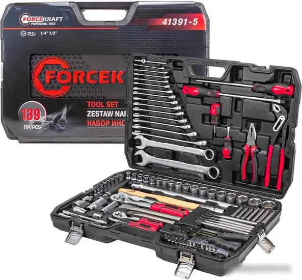 Универсальный набор инструментов ForceKraft FK-41391-5 (139 предметов) – фото товара