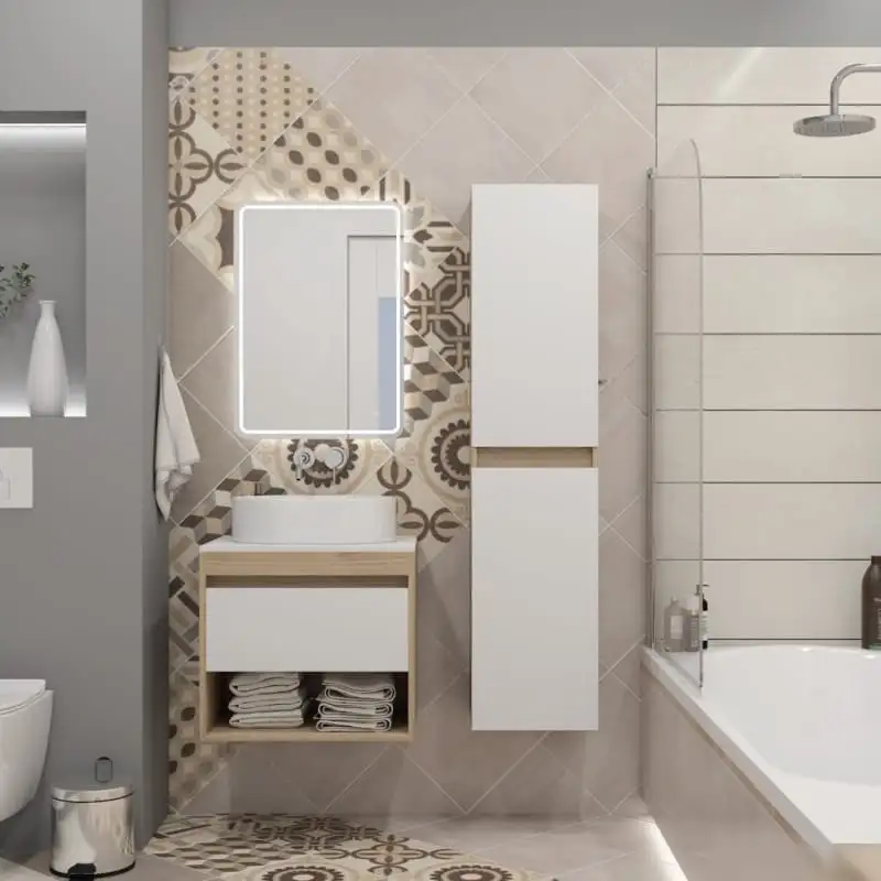 Teymi Тумба под умывальник Ritta 55 T60519 (дуб эврика/белый матовый) – фото товара