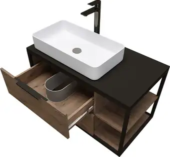 Grossman Тумба Лофт 90 109001 (веллингтон//черный) – изображение в каталоге