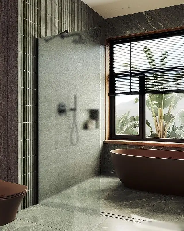 Душевая стенка MaybahGlass 195х99 MGD-1357-6ш (сатин/черный) - фото товара