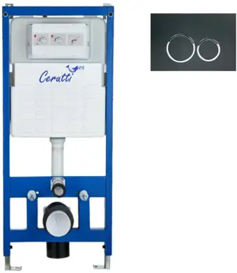 Инсталляция для унитаза Cerutti Spa CR555+CR05BK (черная матовая)