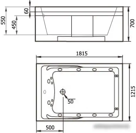 Ванна Gemy G9061 B R 181x121 - фото товара