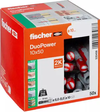 Дюбель универсальный Fischer DuoPower 10 x 50 535456 (50 шт) – изображение в каталоге