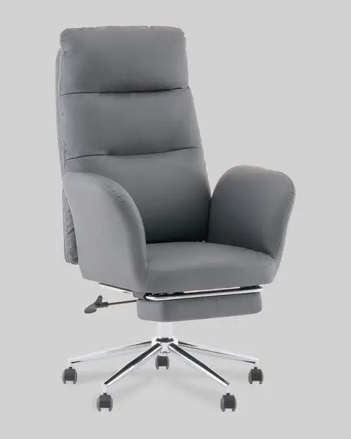 Офисное кресло TopChairs Solid с оттоманкой DD-004-OT серый – фото товара